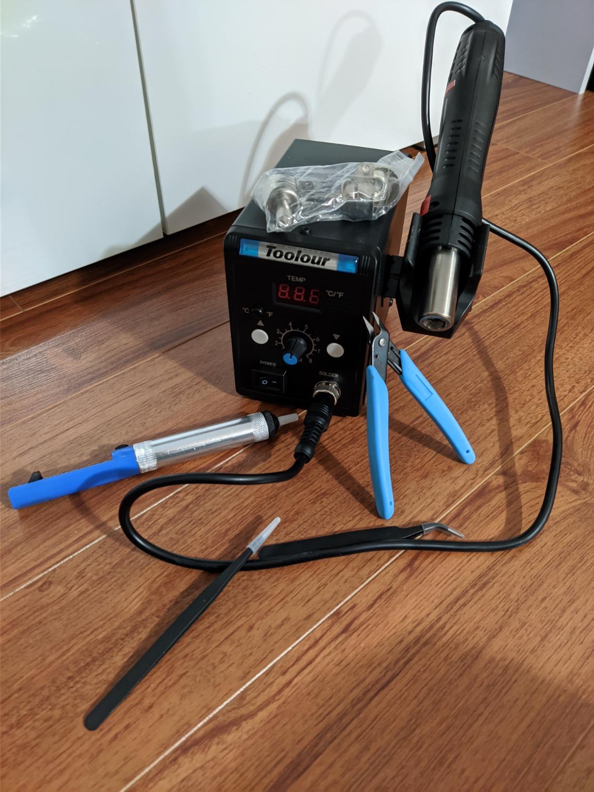 Hot Air Rework Station Solder Heat Gun,°F/°C Display,110V SMD Hot Air Gun,Temp. & Airflow Adjustable Soldering Stations for BGA IC Electronics Repair Desoldering Tool customer photo 2