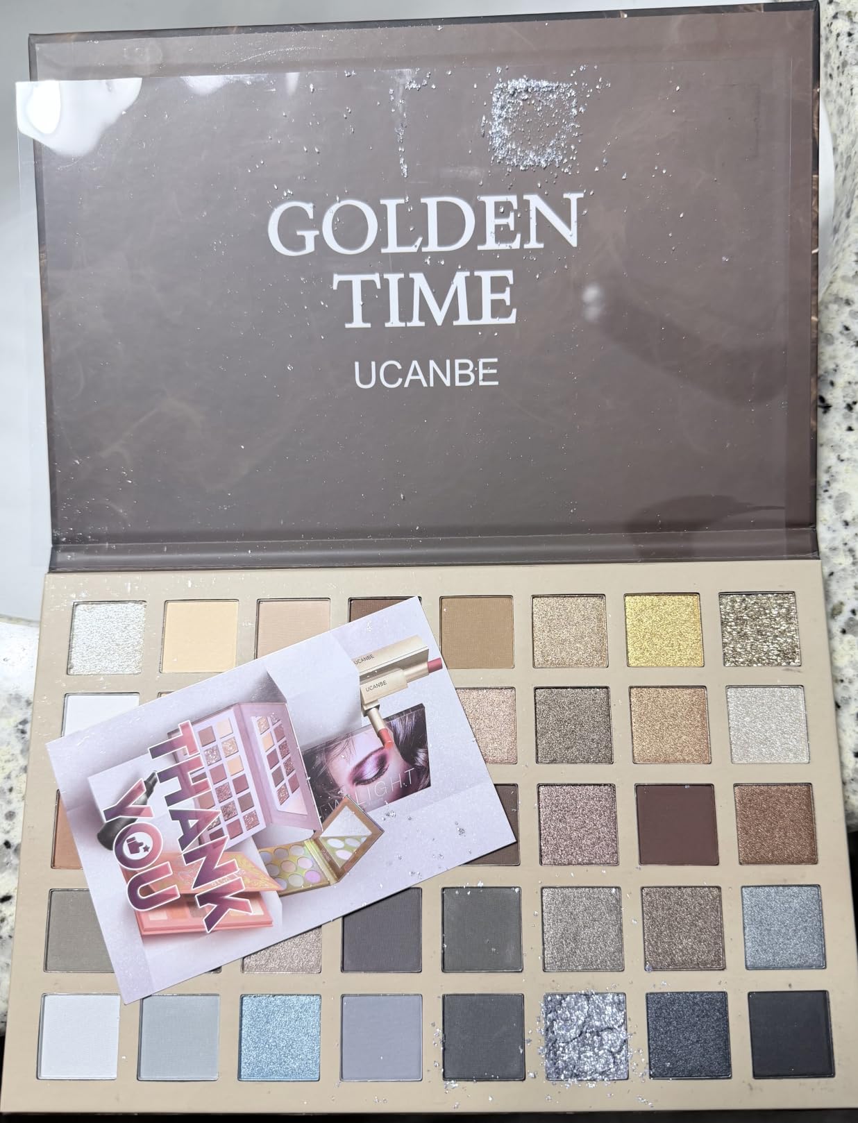 UCANBE Spotlight Eyeshadow Palette Professional 40 Color Eye Shadow Matte Shimmer Makeup Pallet Highly Pigmented Colorful Powder Long Lasting Waterproof Eye Shadow customer photo 1