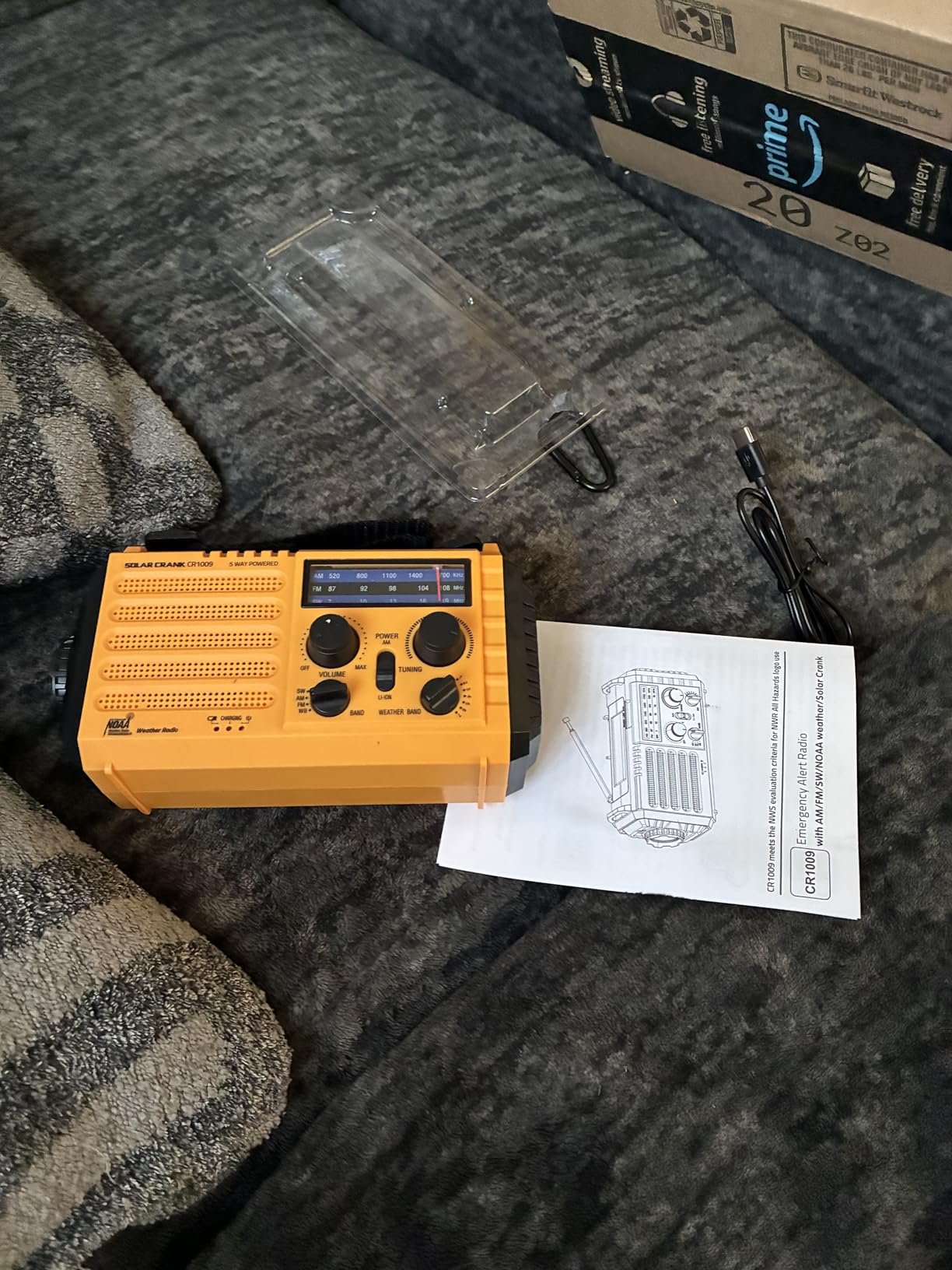 NOAA Weather Radio FM AM Shortwave, Emergency Radio 5000mAh Solar Crank customer photo 1