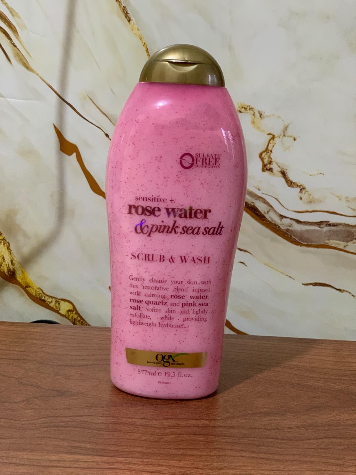 OGX Sensitive + Rose Water & Pink Sea Salt Body Scrub, 19.5 fl oz customer photo 1