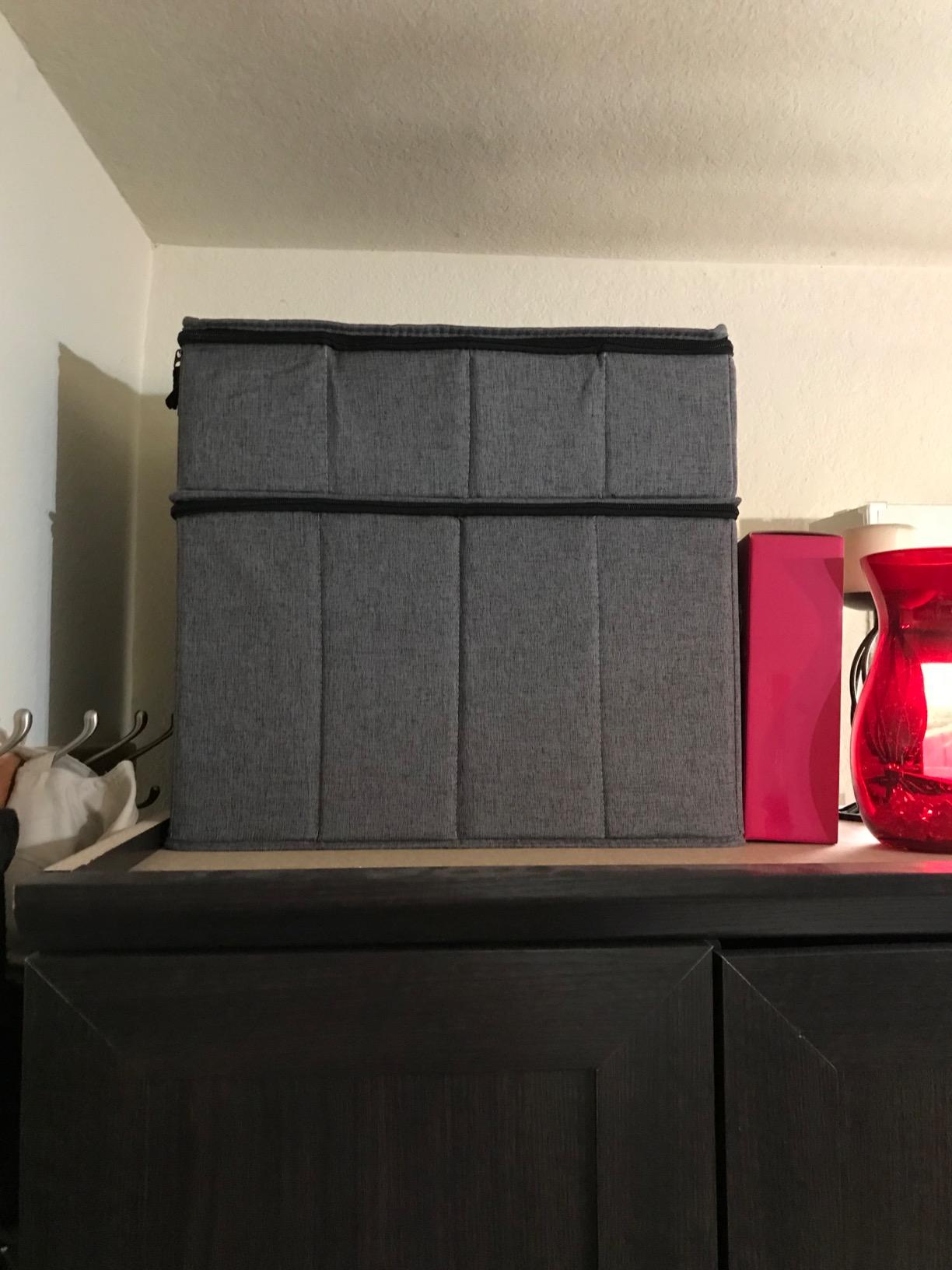 storageLAB Wine Glass Storage Case | Hard Shell Felt Dividers | Gray customer photo 1