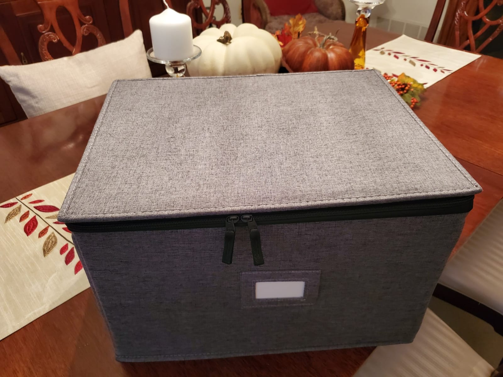 storageLAB Wine Glass Storage Case | Hard Shell Felt Dividers | Gray customer photo 2