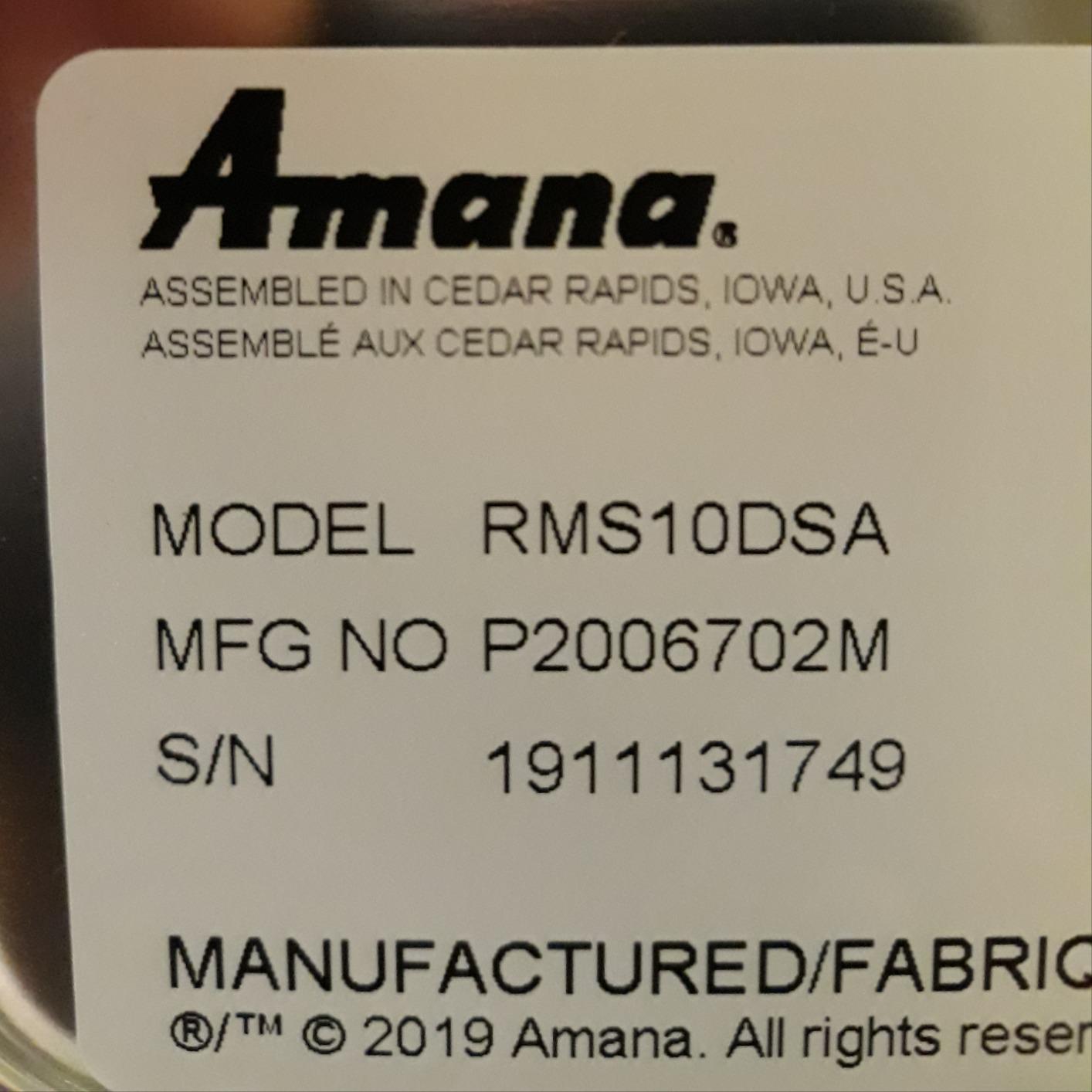 Amana RMS10DSA 1000 Watt Heavy-Duty Countertop Commercial Microwave Oven with Dial Controls for Restaurant Buffet Catering Service | 0.8 Cu. Ft, 20
