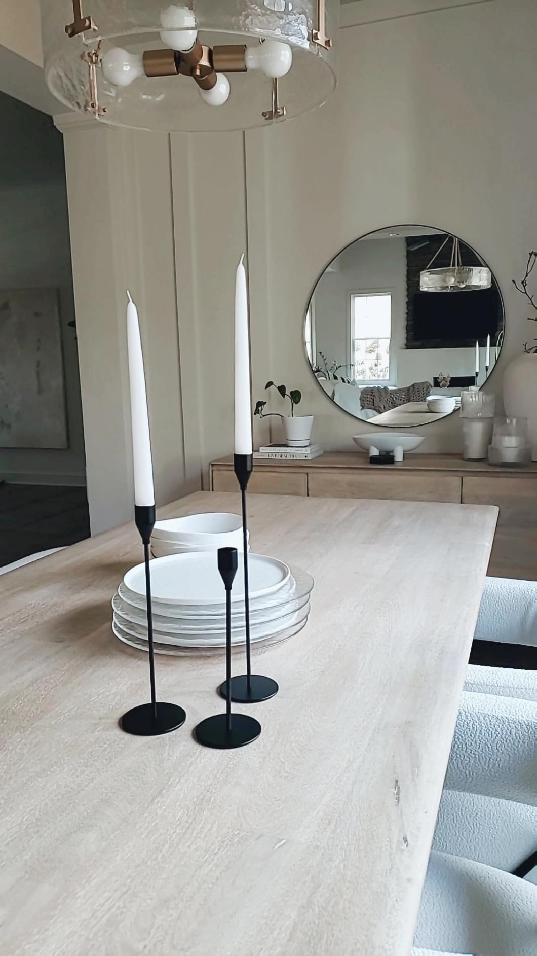 Matte Black Candle Holders Set of 3 for Taper Candles customer photo 2