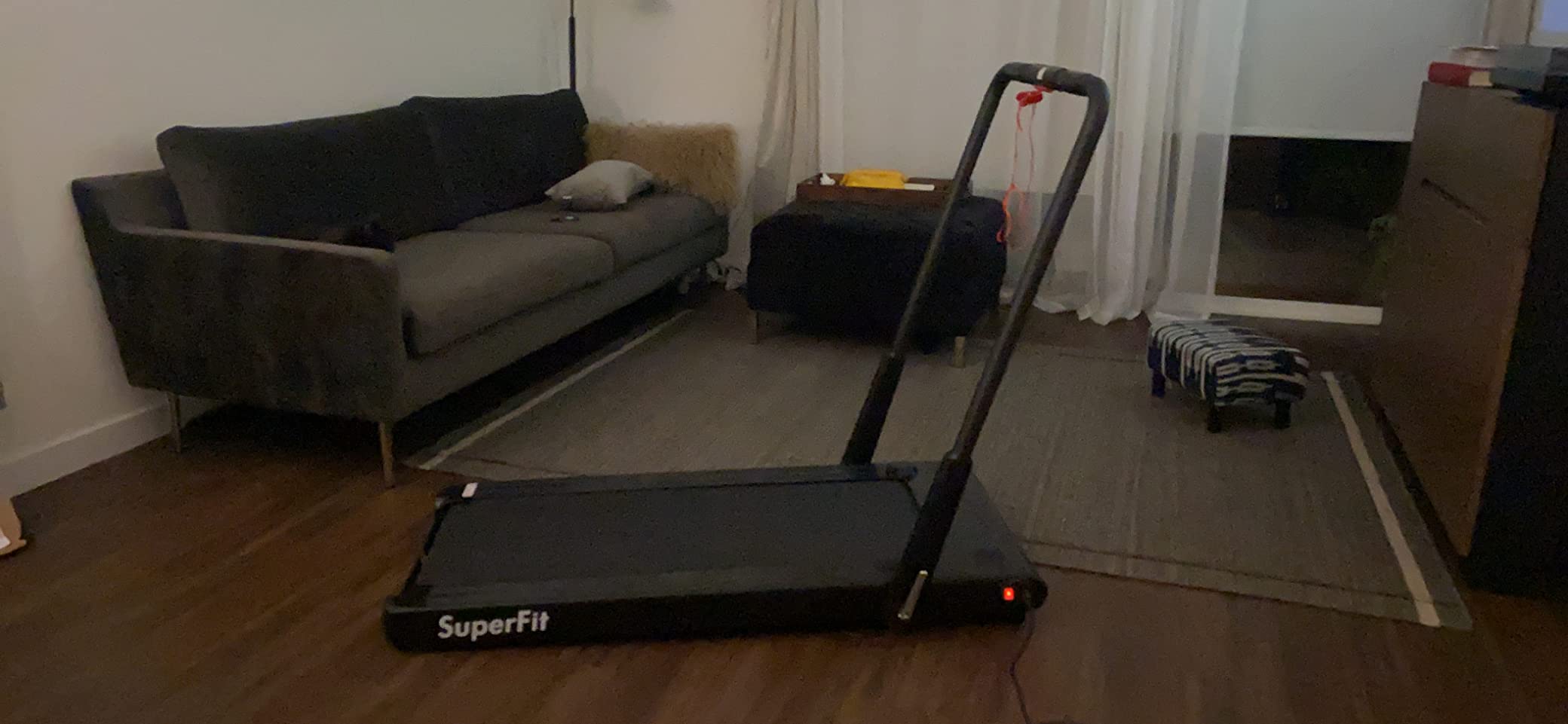 Goplus 2 in 1 Folding Treadmill, 2.25HP Under Desk Electric Superfit Treadmill, Installation-Free with APP Control, Remote Control, Bluetooth Speaker, LED Display, Walking for Home customer photo 2