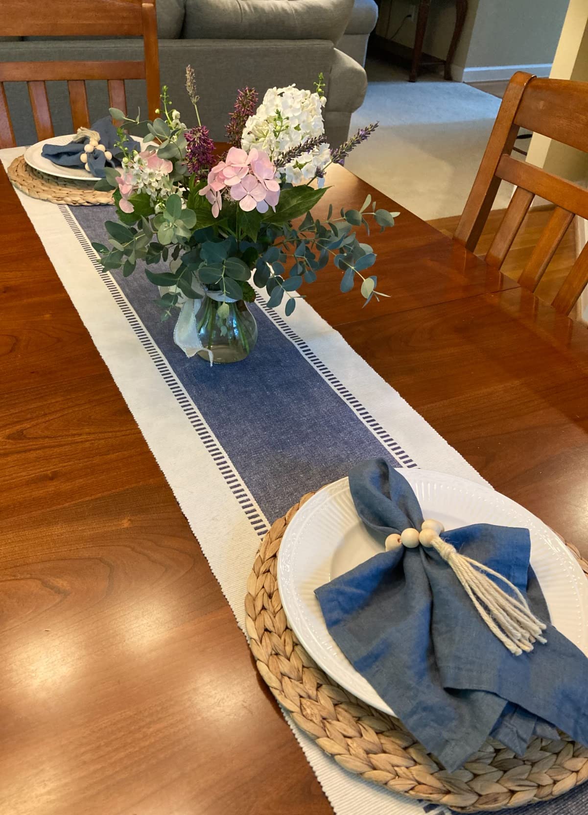 Linen Napkins –100% French Flax – Stonewashed Pure Linen Cloth Napkins - Size 18 Inch x 18 Inch – Set of 4 (Pure White) customer photo 1