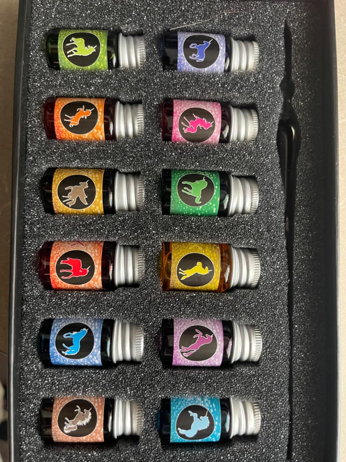 mancola Glass Dipped Pen Ink Set Handmade Crystal Calligraphy Pen with 12 Colorful india ink for Art, Signatures, Drawing, Decoration, Calligraphy Kits for Beginners Ma-13 customer photo 1