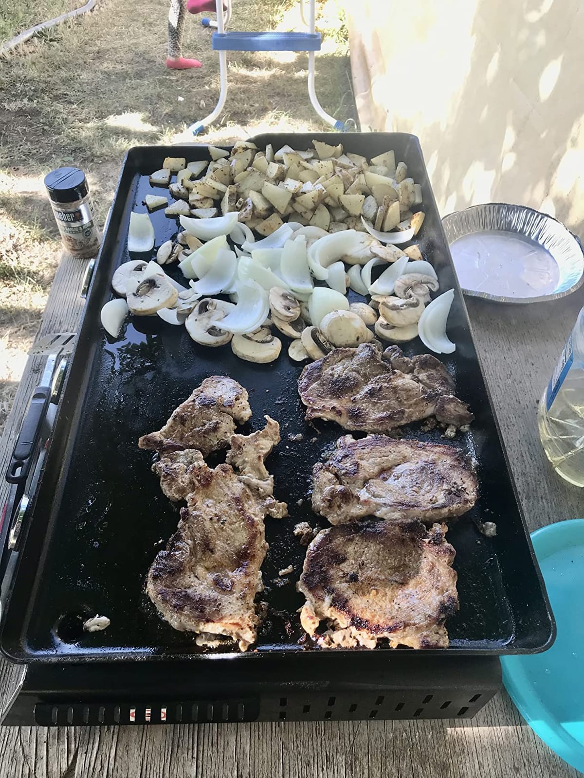 Royal Gourmet PD1301S Portable 3-Burnor Tabletop Gas Griddle | 25,500 BTU Cooking Power, 304 Sq. In. Cooking Surface | Ideal for Camping & Tailgating, Black & Silver customer photo 2