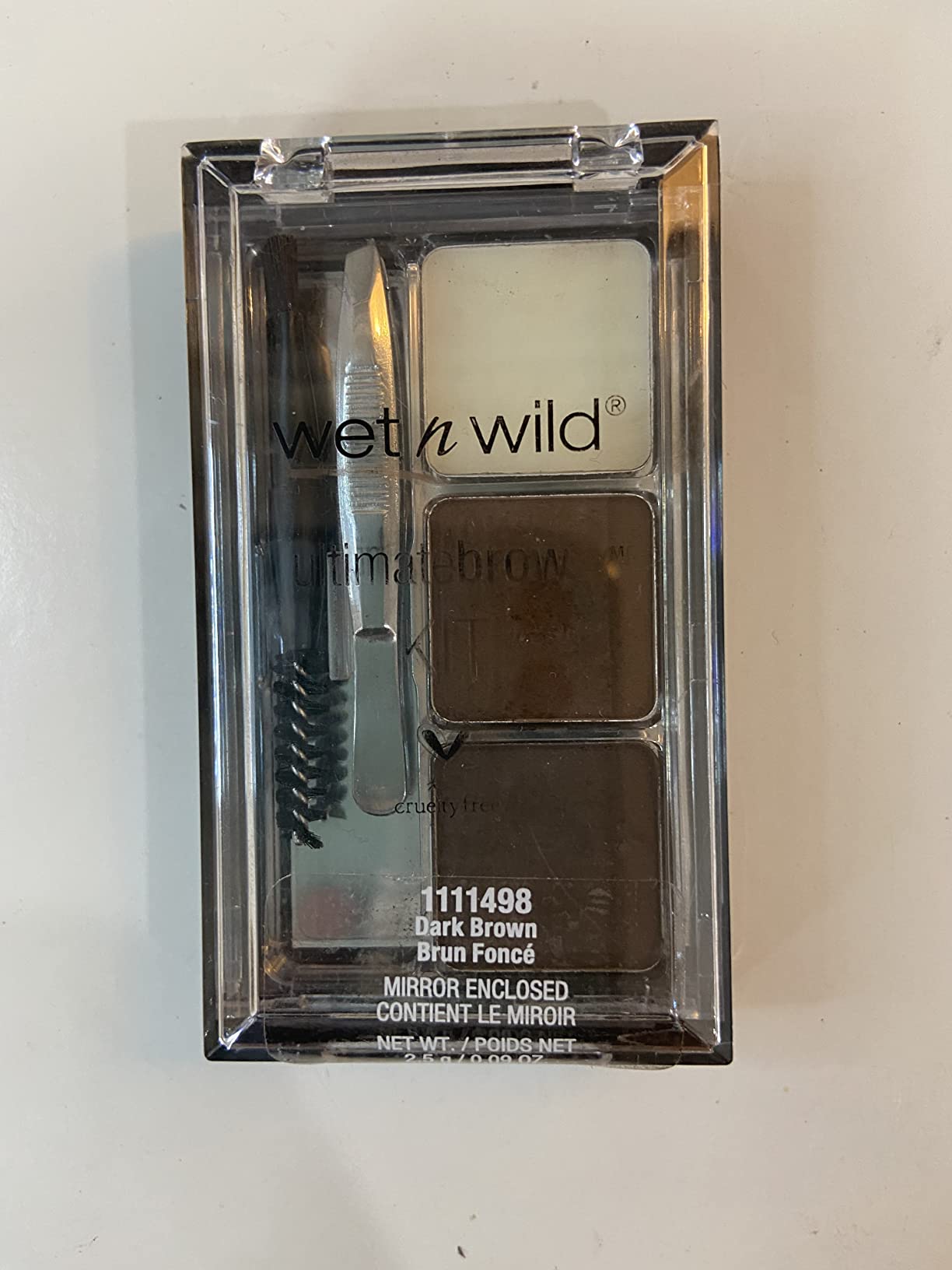 wet n wild Ultimate Eyebrow Makeup Kit, Long-Lasting Matte Brow Powder, Tweezers, Wax & Brush, Built-In Mirror, Purse-Friendly Compact - Dark Brown customer photo 1