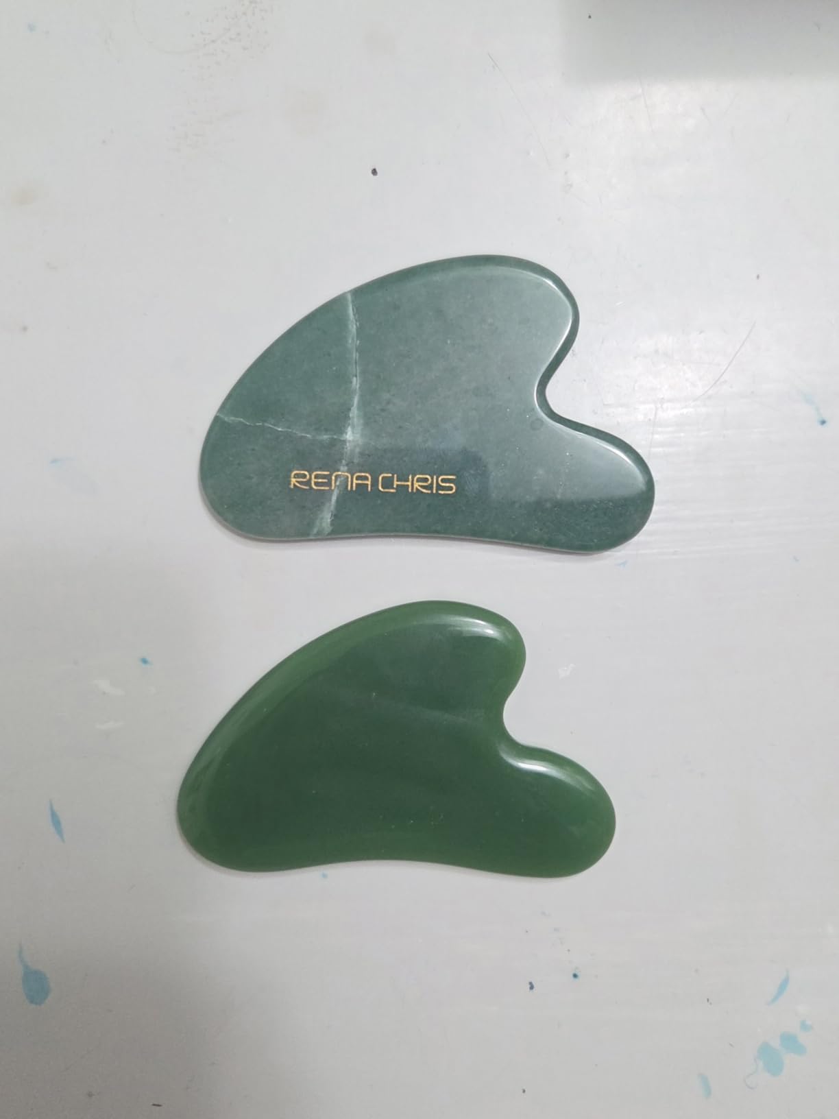 Rena Chris Gua Sha Facial Tools: Jade Stone Guasha Tool for Face Acupuncture Therapy customer photo 1