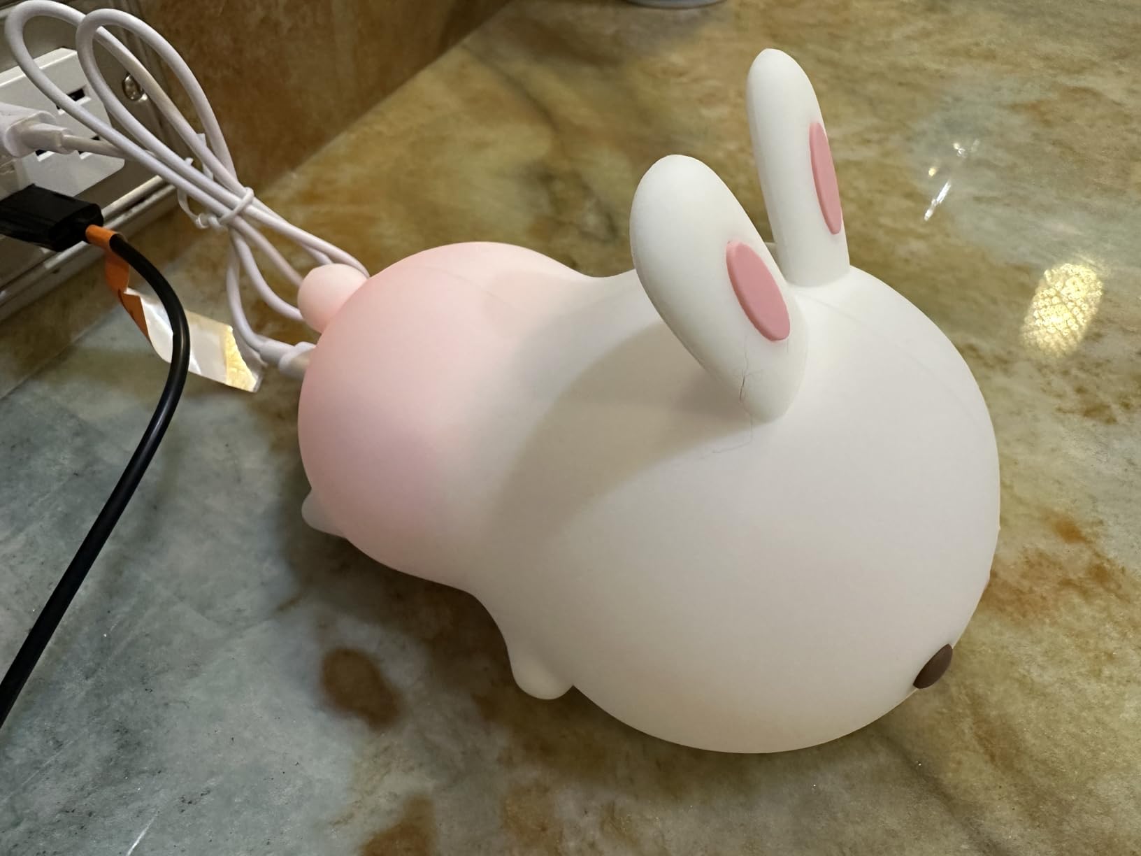 Kawaii Bunny Toys for Girls Gifts, 16-Color Silicone Night Light Cute Lamp customer photo 1