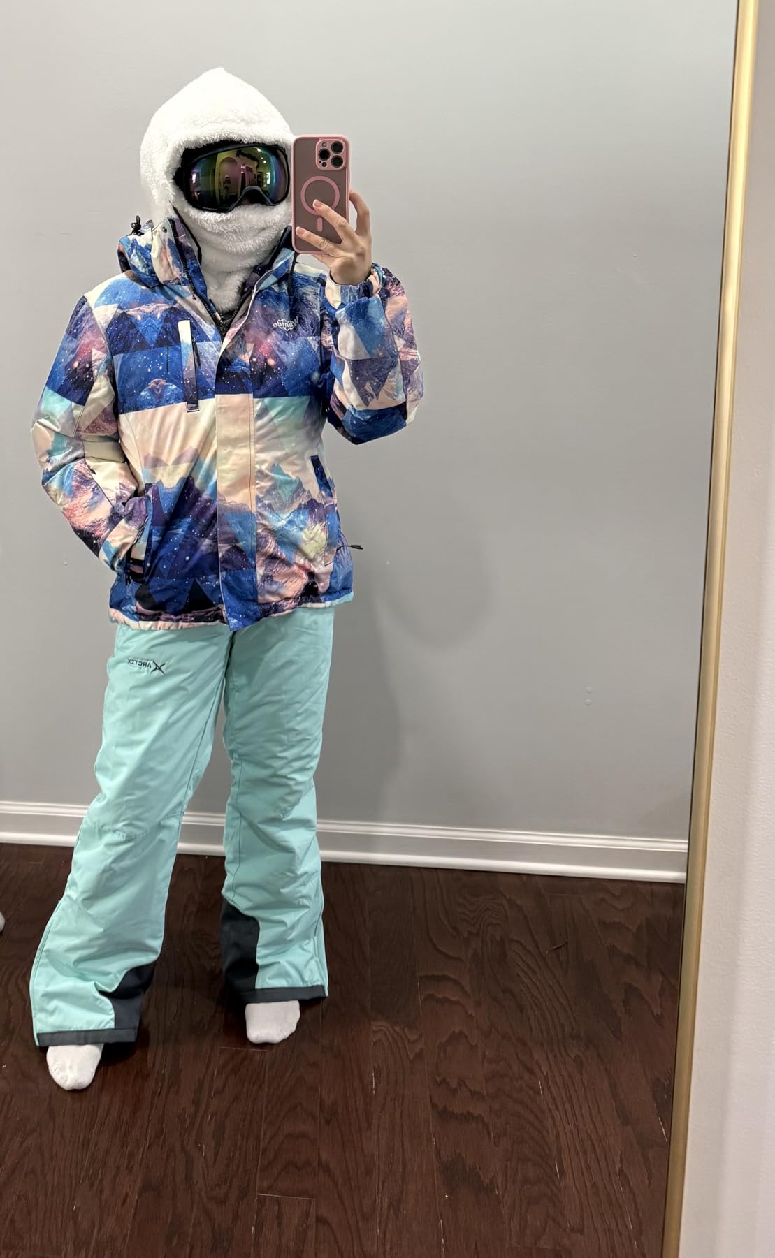 Wantdo Women's Waterproof Ski Jacket Colorful Printed Fully Taped Seams Rain Coat Warm Winter Parka customer photo 2