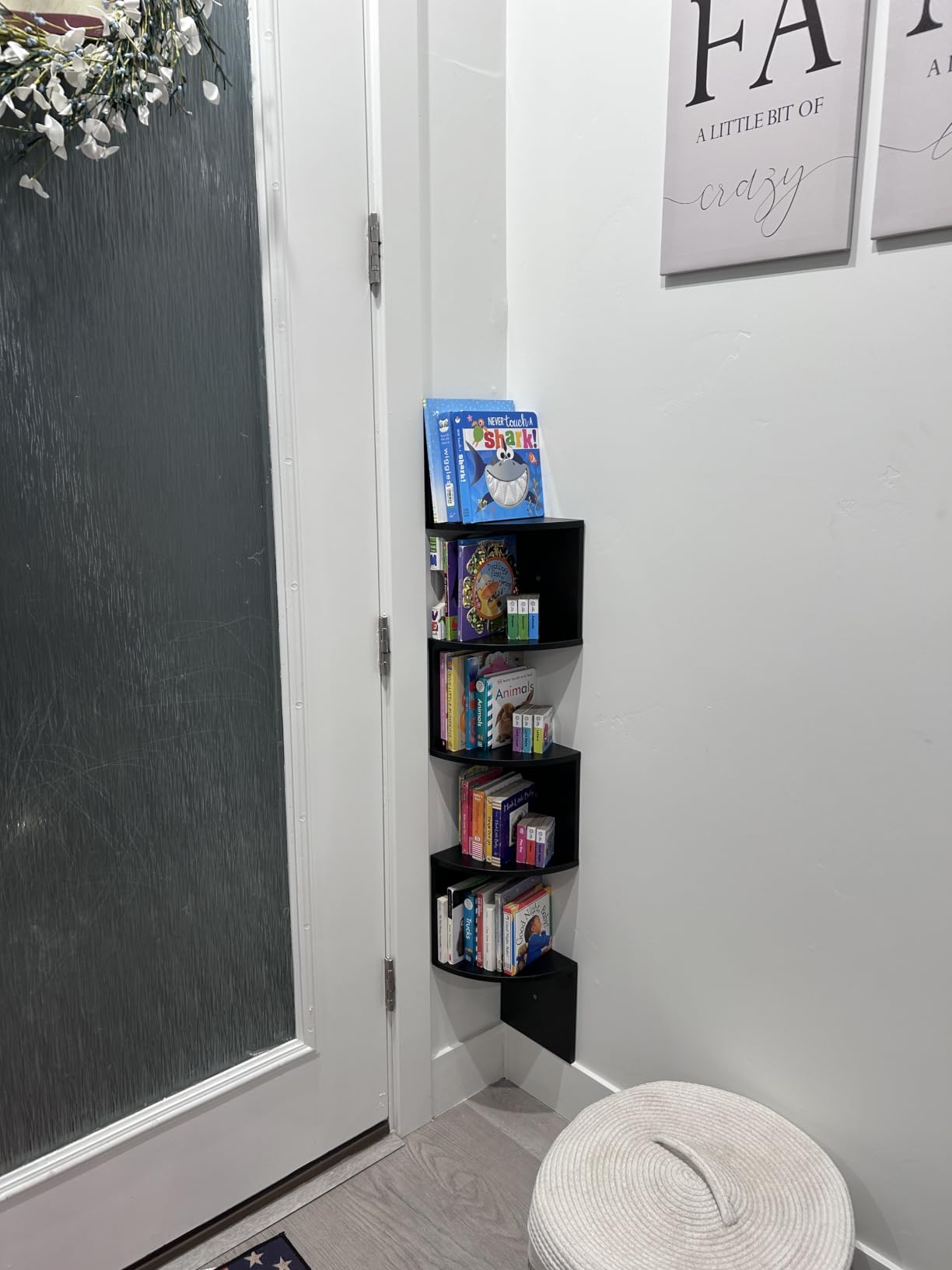 VASAGLE Corner Shelf Wall Mount, 5-Tier Floating Corner Bookshelf customer photo 2