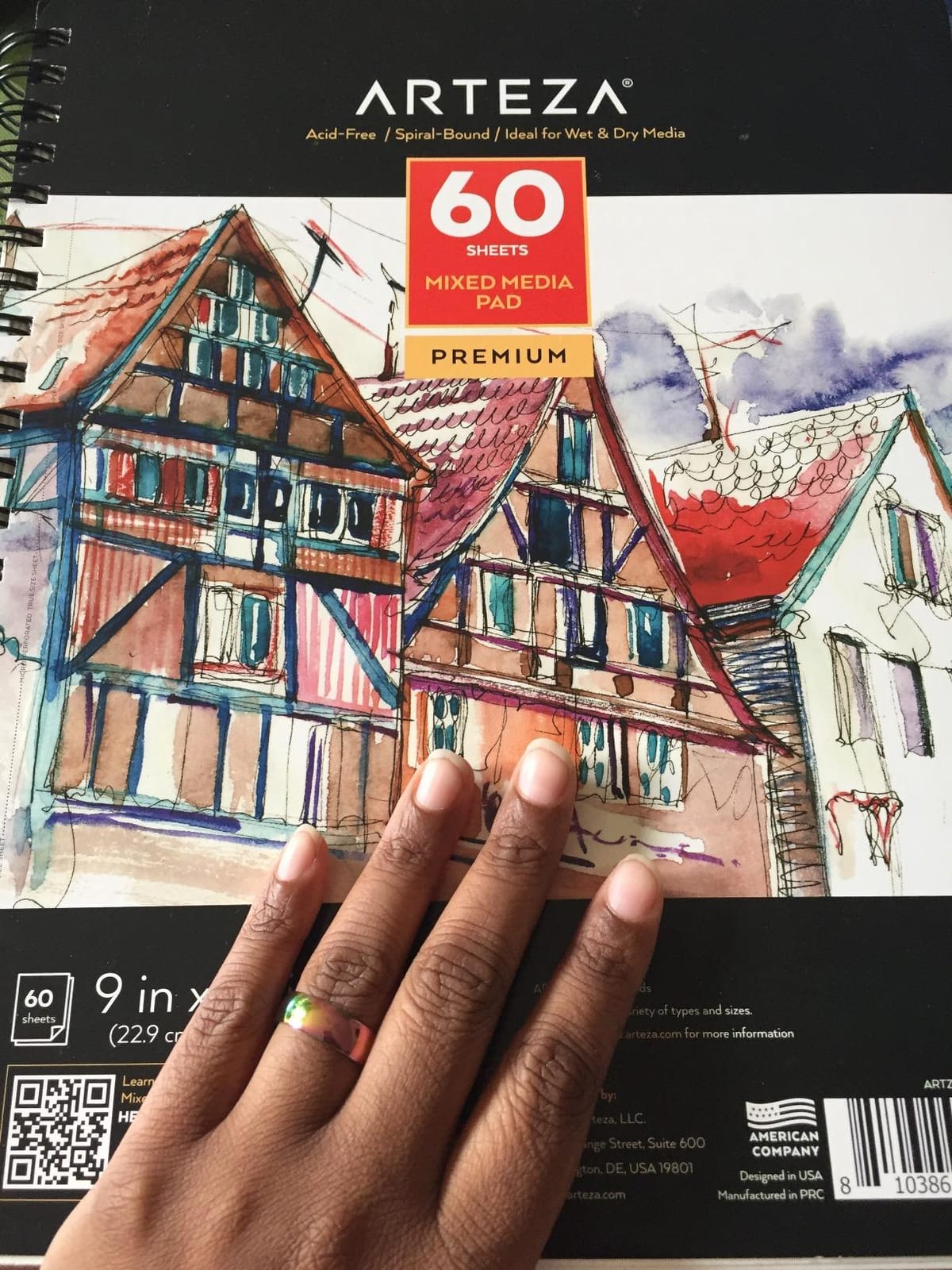 ARTEZA Mixed Media Pad, 5.5 x 8.5 in, Spiral, 60 Sheets, 180 gsm Paper customer photo 2