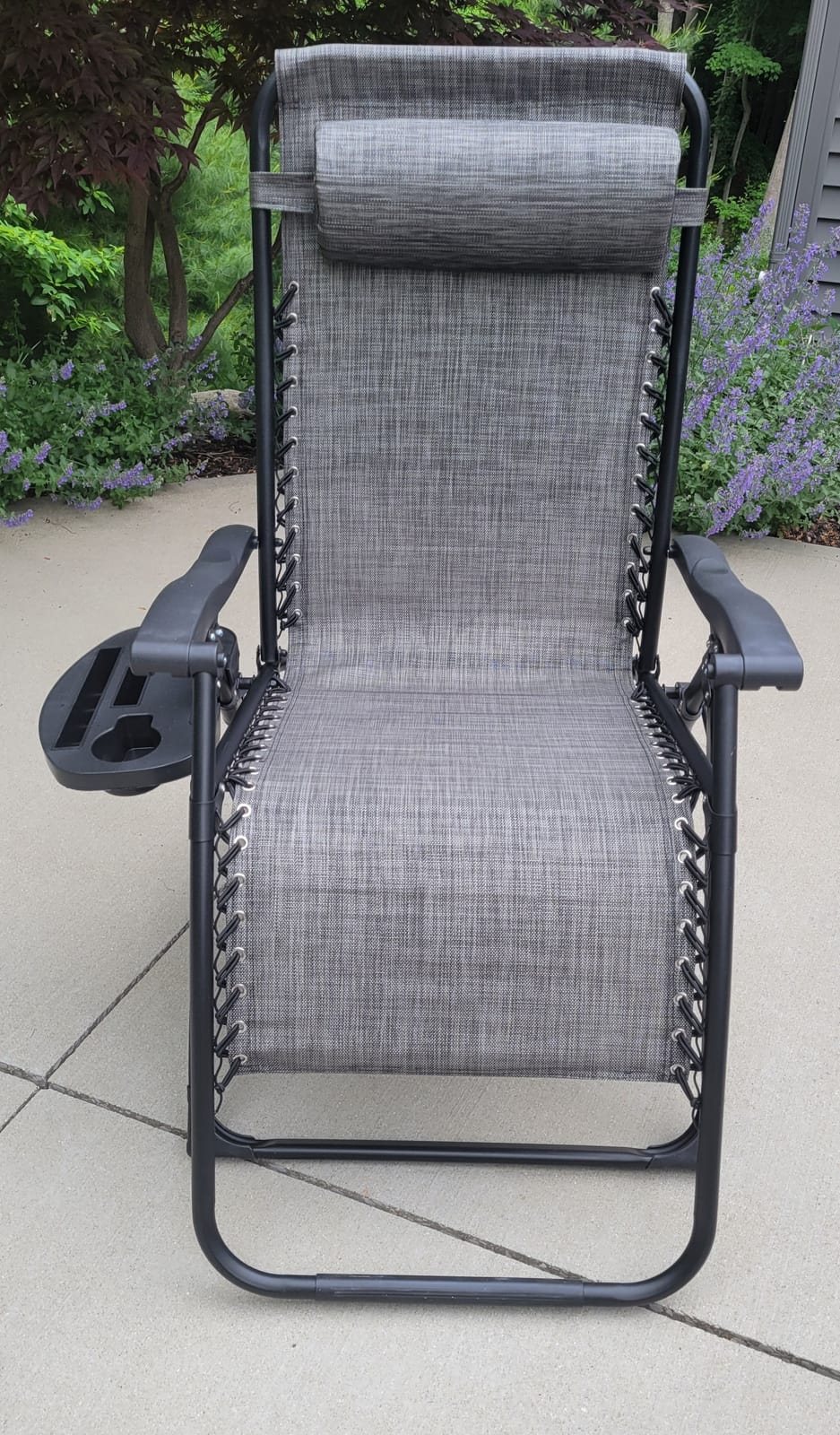 Goplus Oversized Zero Gravity Chair, XL-Extended Version, Outdoor Recliner w/Cup Holder & Detachable Headrest, Foldable Mesh Lounge Chairs for Patio Pool Porch & Deck, 500LBS (Beige) customer photo 1