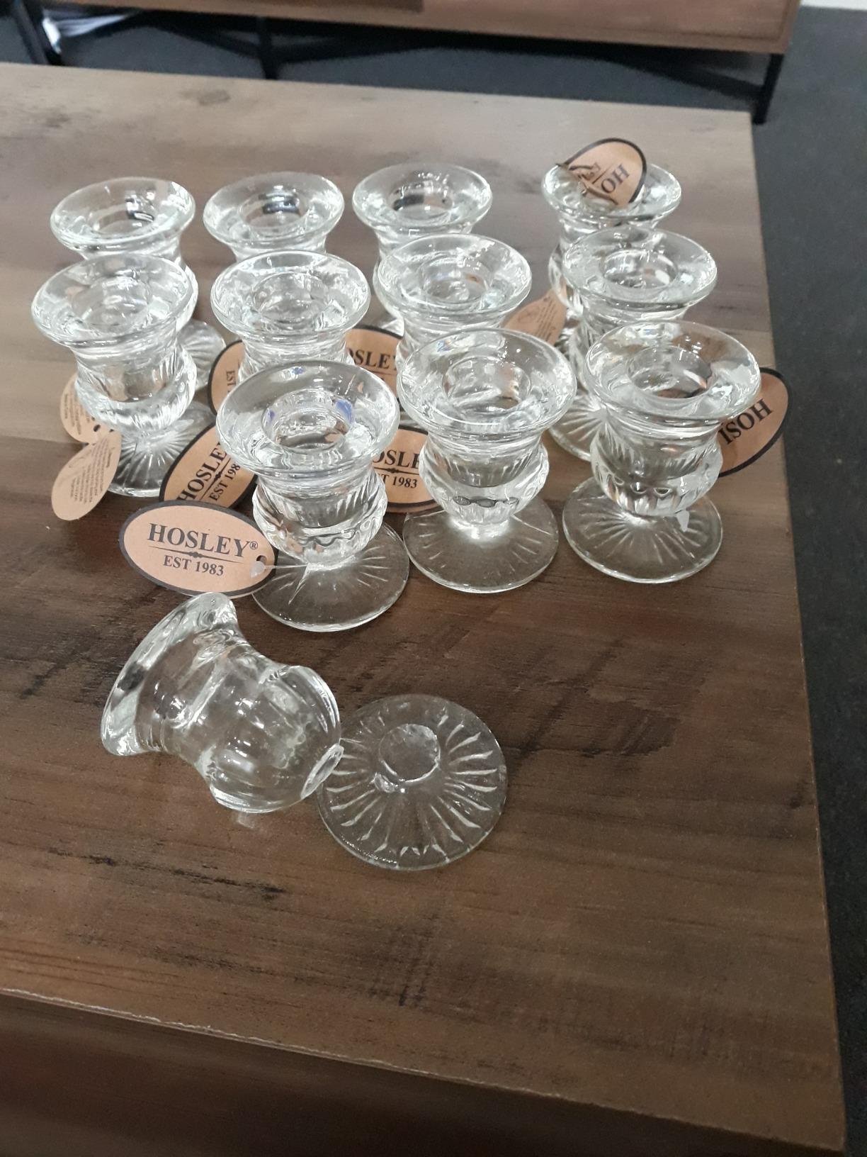 Hosley Set of 24 Glass Taper Candle Holders – Clear Candlestick Holder Set for Weddings, Table Centerpieces, Dinner & Home Décor (2.5” H) customer photo 2