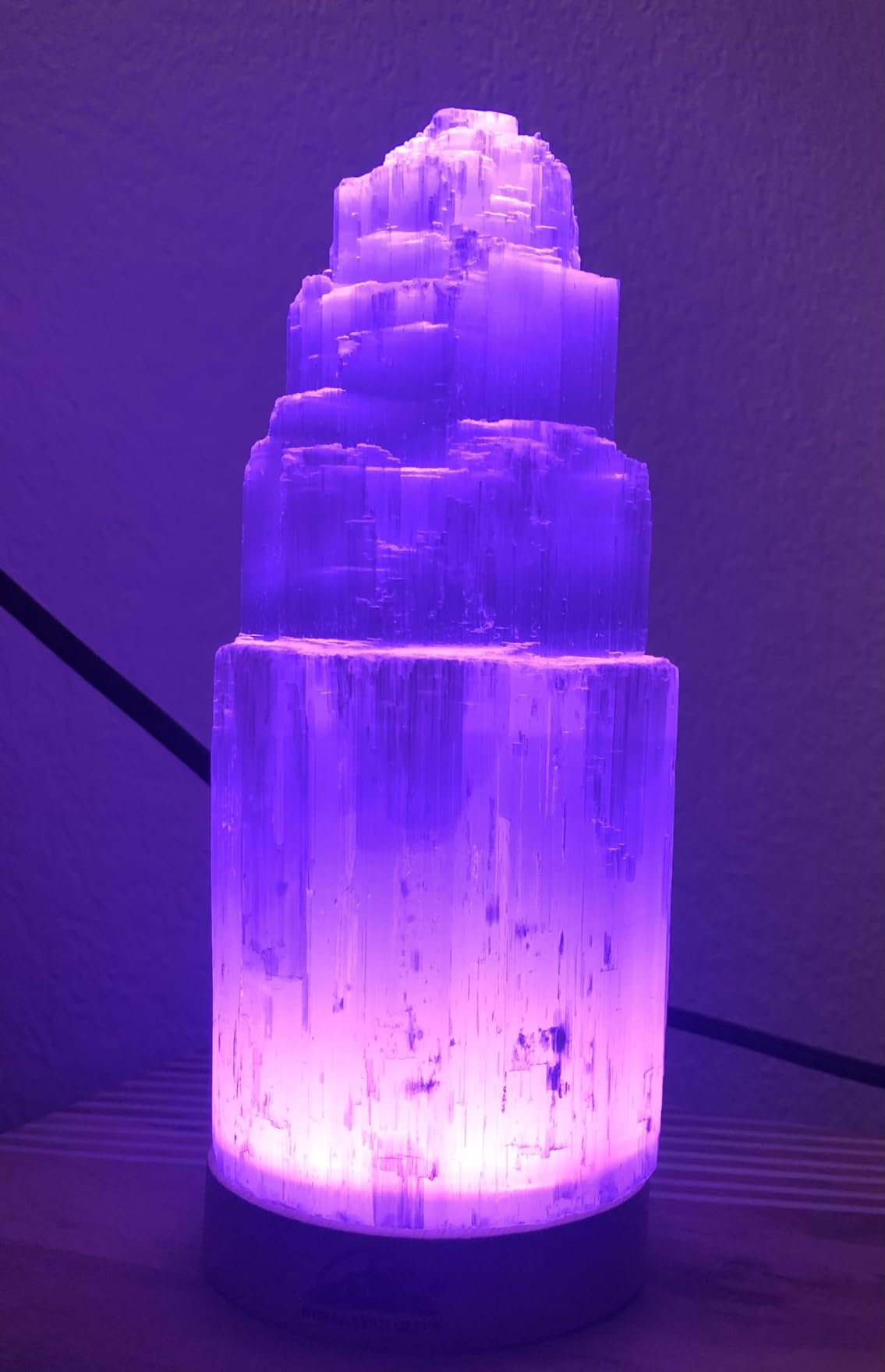 Himalayan Glow WBM Selenite Crystal Lamp 20cm, Moroccan Skyscraper Lamp, Crystals and Healing Stones for Healing and Meditation customer photo 1