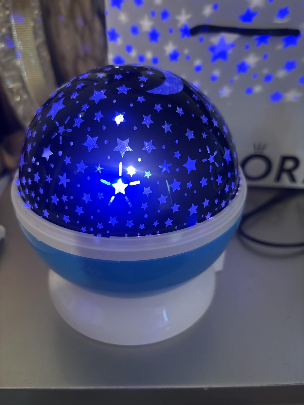 RICTLY Night Light for Kids, Kids Night Light Nebula 360 Degree Rotation - 4 LED Bulbs 12 Light Color Star Projector Changing with USB Cable, Romantic Gifts for Men Women Children customer photo 1