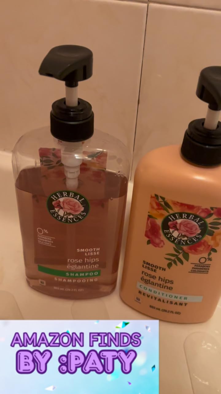 Herbal Essences Shampoo & Conditioner Set, Rose Hips - Smooth Collection, Paraben-Free, Color-Safe, Shiny Hair with Jojoba & Vitamin E, 29.2 Fl Oz Each, 2-Pack customer photo 2