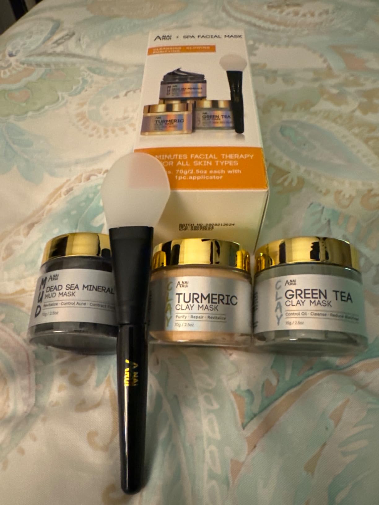 ANAI RUI 3-Pcs Face Mask Set, Turmeric, Green Tea & Dead Sea Clay Masks customer photo 1