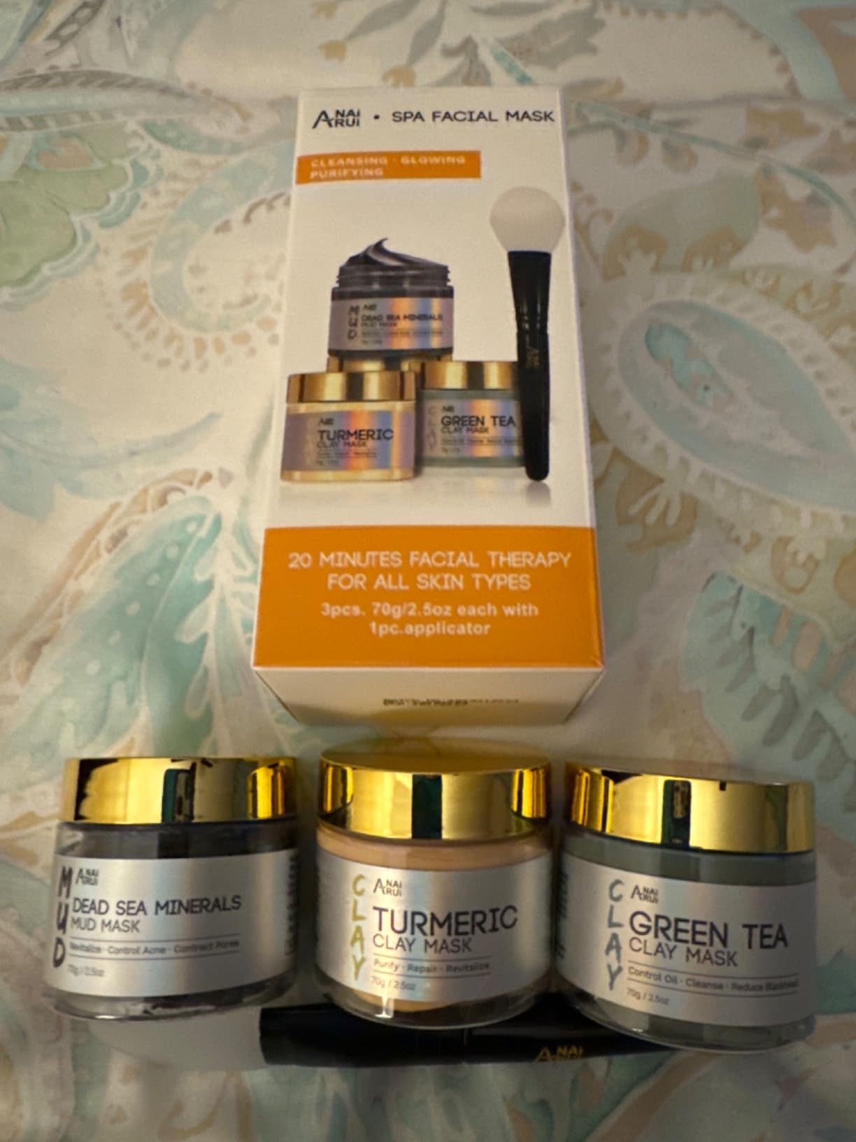 ANAI RUI 3-Pcs Face Mask Set, Turmeric, Green Tea & Dead Sea Clay Masks customer photo 2