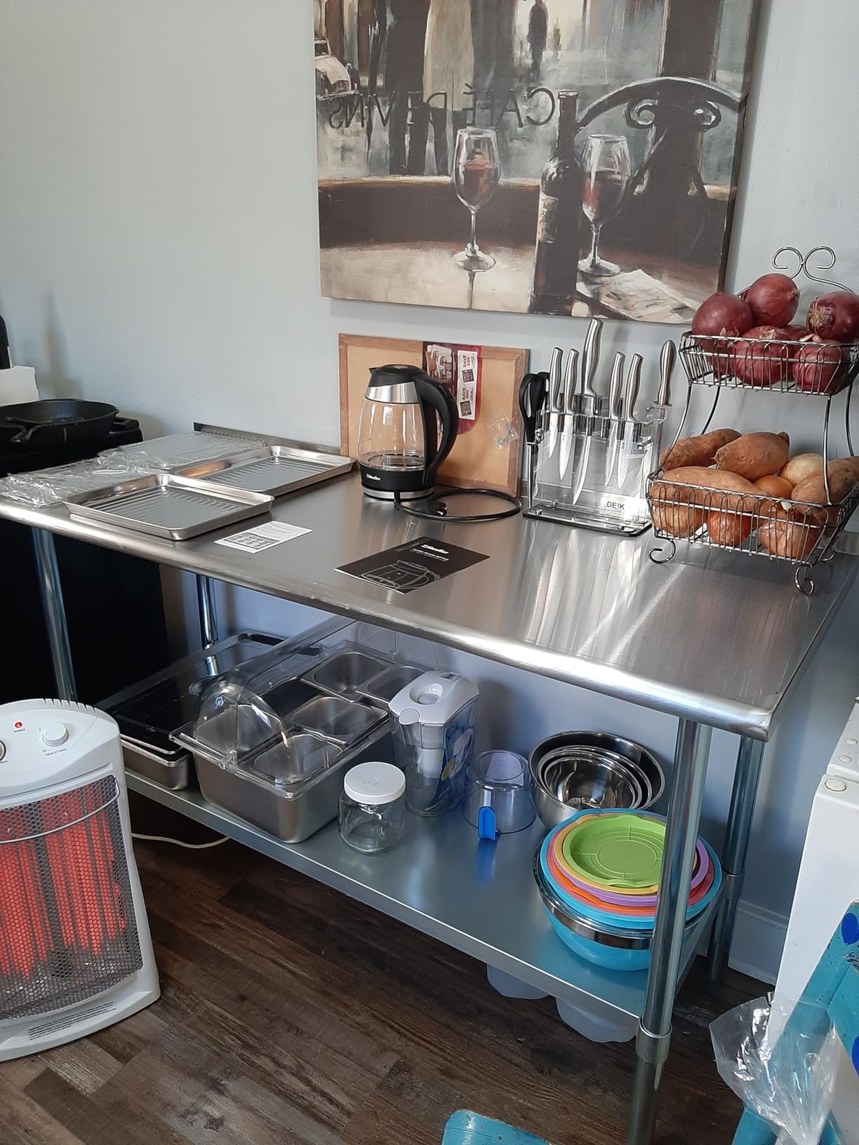 Profeeshaw Stainless Steel Prep Table 24''x36'' Workbench with Backsplash customer photo 2