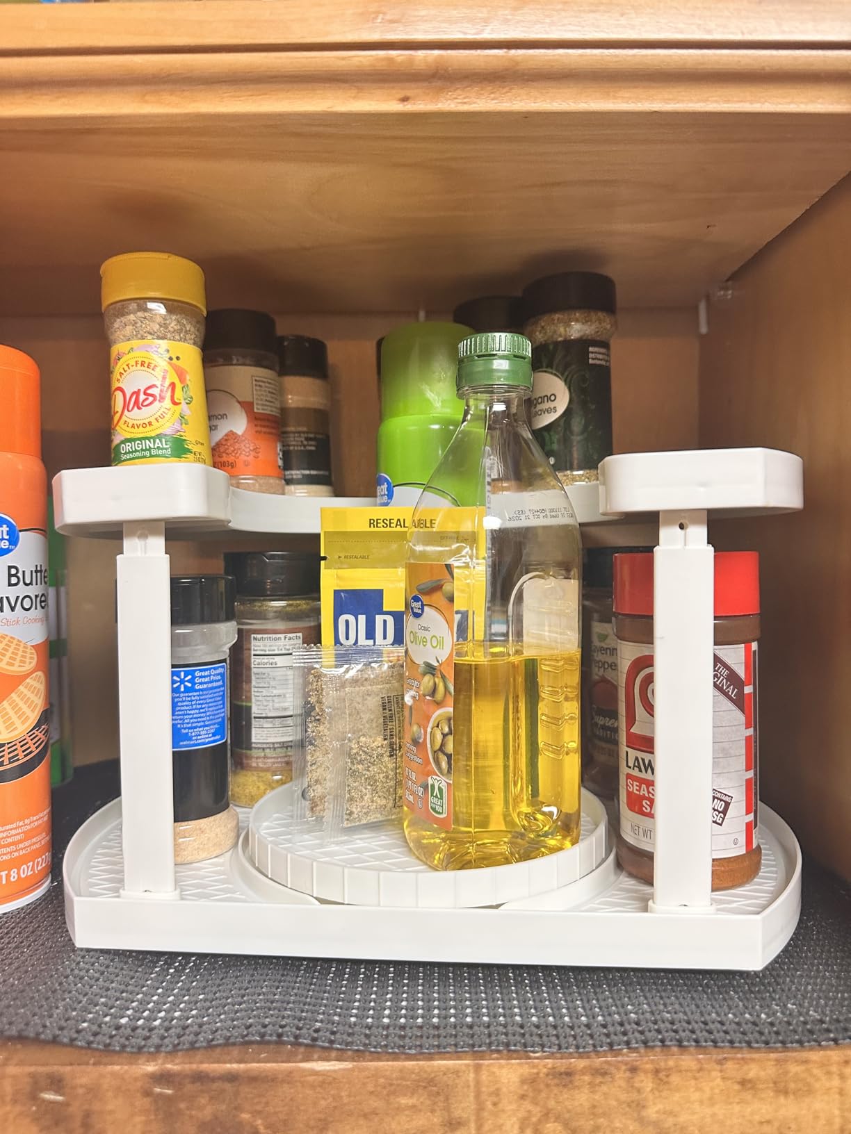 Allstar Innovations Spice Spinner Two-Tiered Spice Organizer & Holder That Saves Space, Keeps Everything Neat, Organized & Within Reach With Dual Spin Turntables customer photo 2