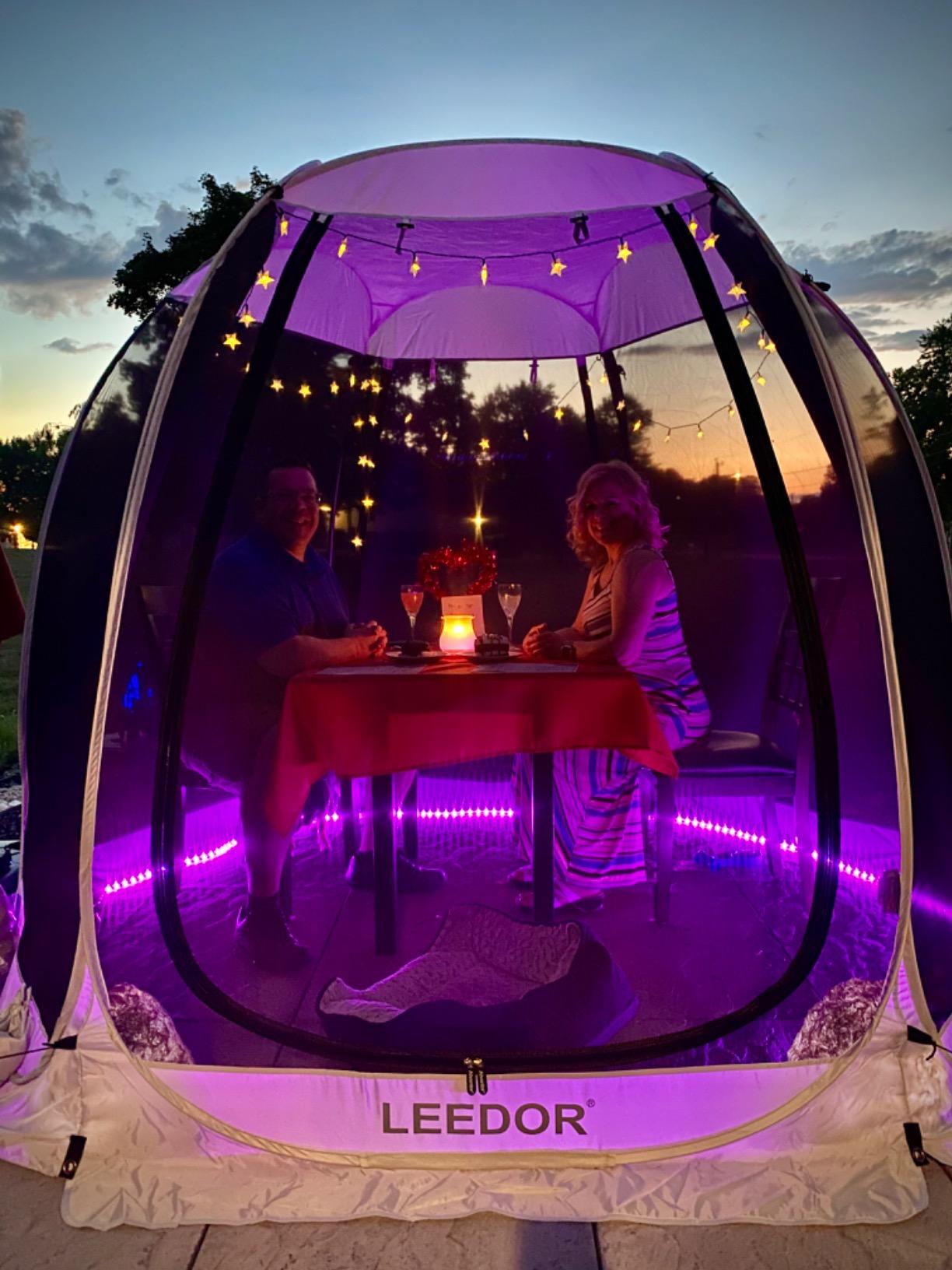 LEEDOR Pop Up Screen House, 6-10-15 Person Outdoor Screen Tent，Camping Screen Room with Carry Bag, Screened Gazebo with Mosquito Netting, Instant UV Resistant Sun Shelter for Garden, Patio, Backyard customer photo 1