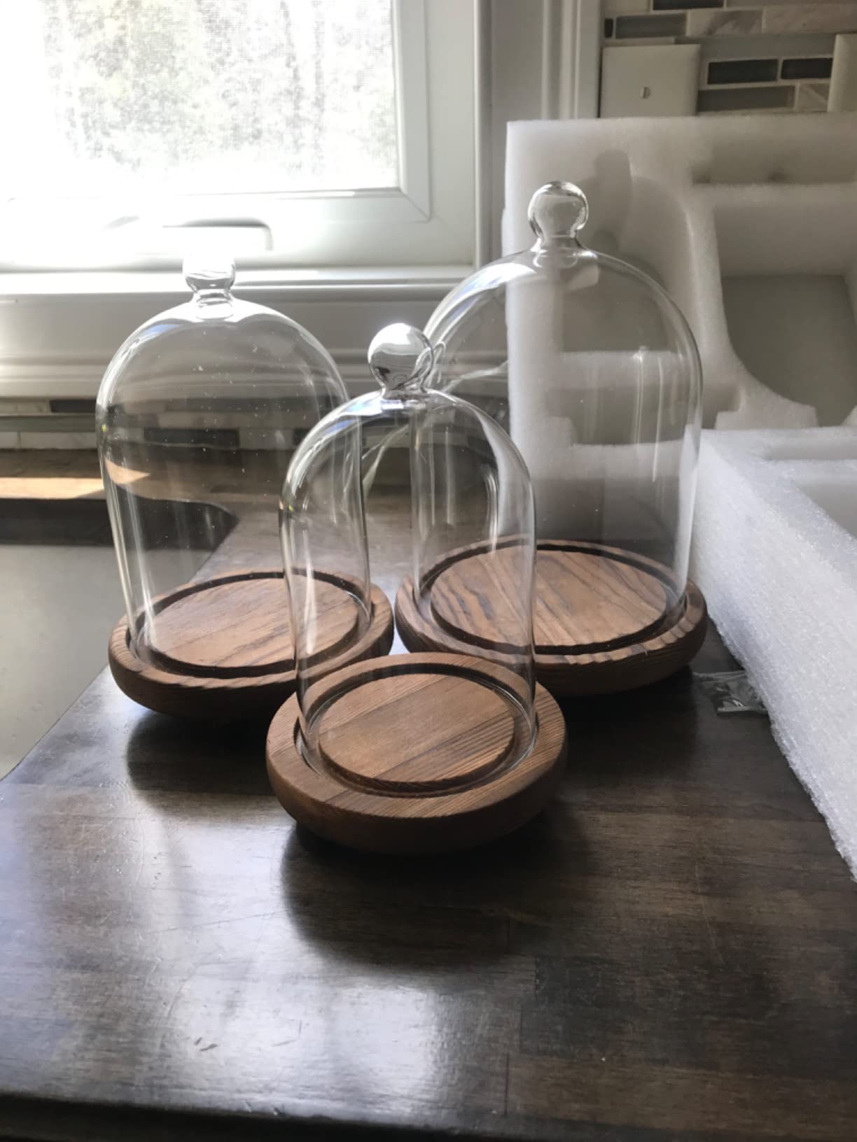 KMwares 3pcs Glass Bell Shape Dome Set (5.7
