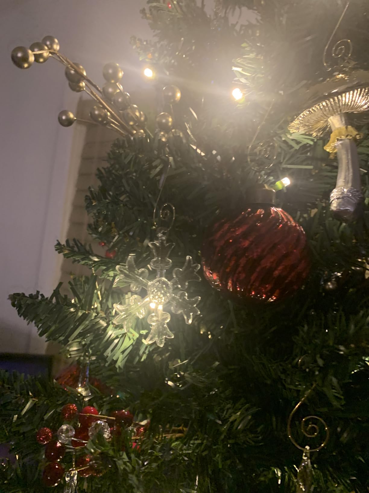 Style Glass Clear Glass Snowflake Ornament Winter Christmas Tree Hanging Decorations (12 Pieces). customer photo 1