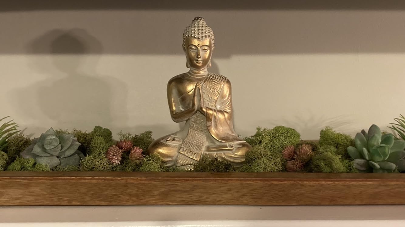 TERESA'S COLLECTIONS Buddha Statue Gold Resin 6.3