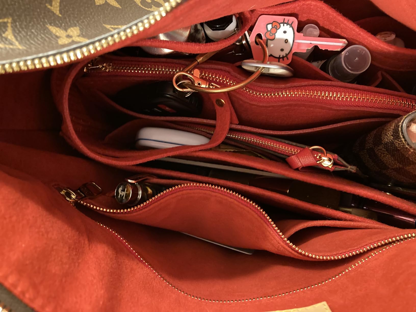 Purse Organizer Insert, Felt Tote Organizer Insert With Metal Zipper, Handbag Organizer For Speedy, Neverfull, Tote, Handbag, 7 Colors 5 Sizes customer photo 1