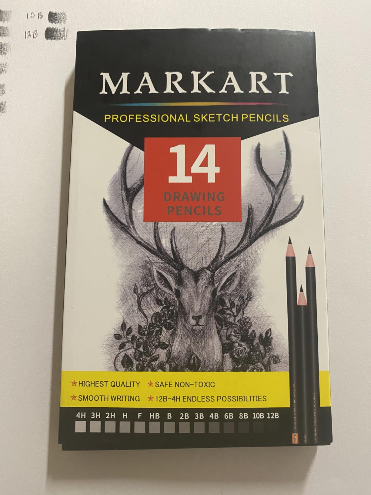MARKART Drawing Sketching Pencils Set, 14 Pieces, Graphite Pencil(12B - 4H) customer photo 1
