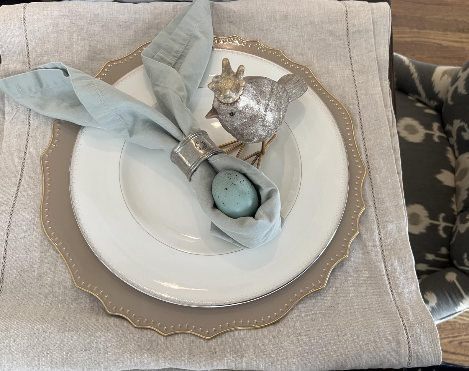 allgala 13-Inch 6-Pack Heavy Quality Round Charger Plates-Floral Sage-HD80346 customer photo 1