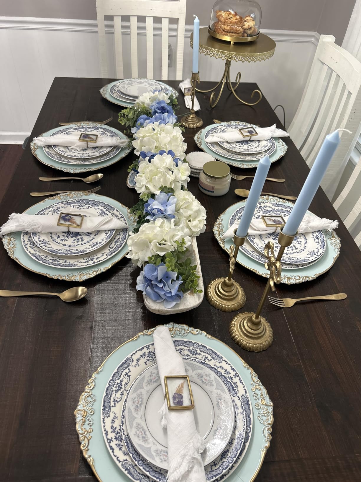 allgala 13-Inch 6-Pack Heavy Quality Round Charger Plates-Floral Sage-HD80346 customer photo 2