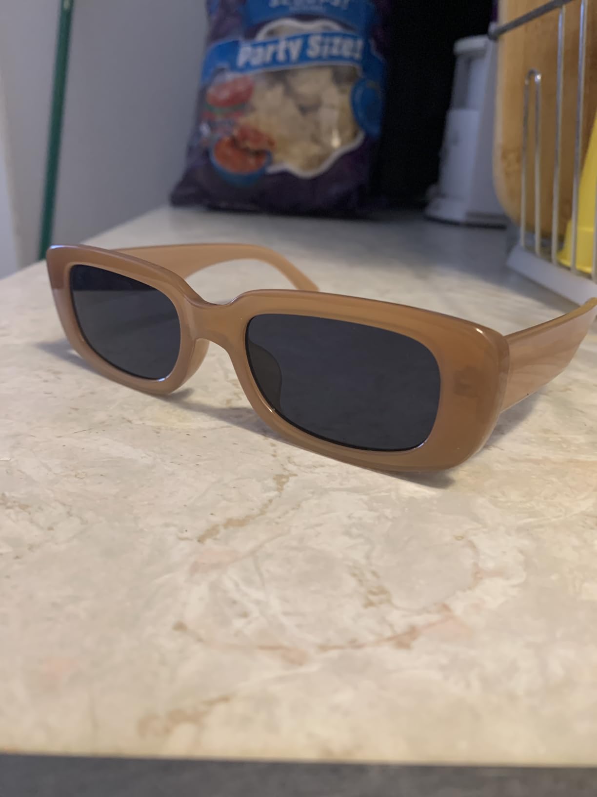 BUTABY Rectangle Sunglasses for Women Retro Driving Glasses 90’s Vintage Fashion Narrow Square Frame UV400 Protection customer photo 1