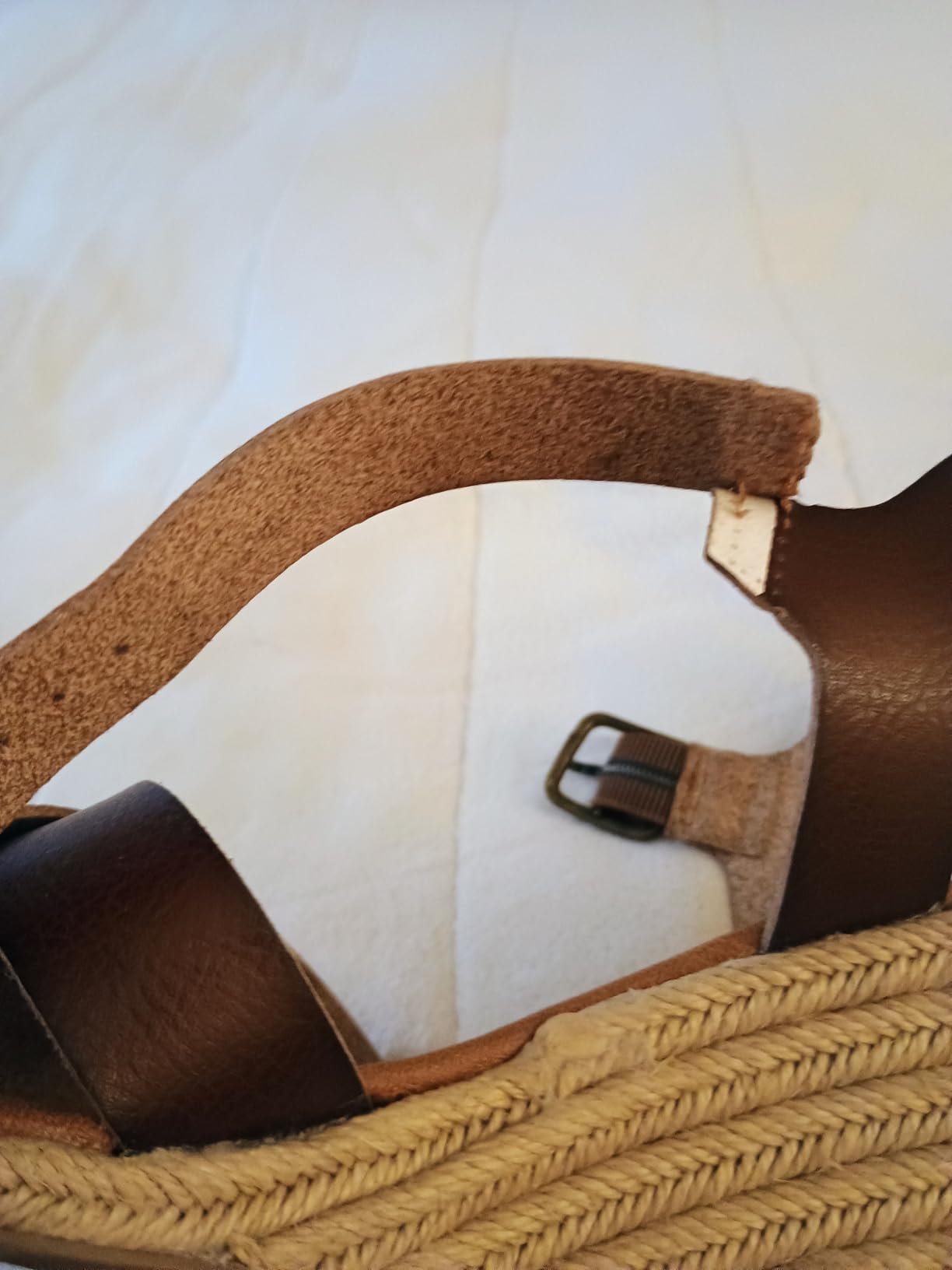 Amazon Essentials Women's Espadrille Wedge Sandal with Adjustable Buckle, Elastic Strap customer photo 1