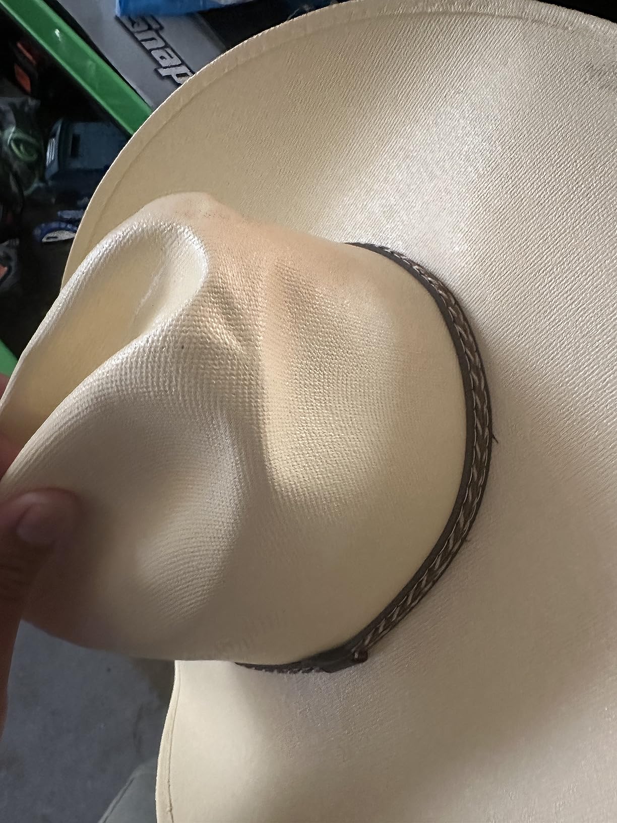 Queue Essentials Western Style Pinch Front Straw Canvas Cowboy Cowgirl Straw Hat customer photo 2