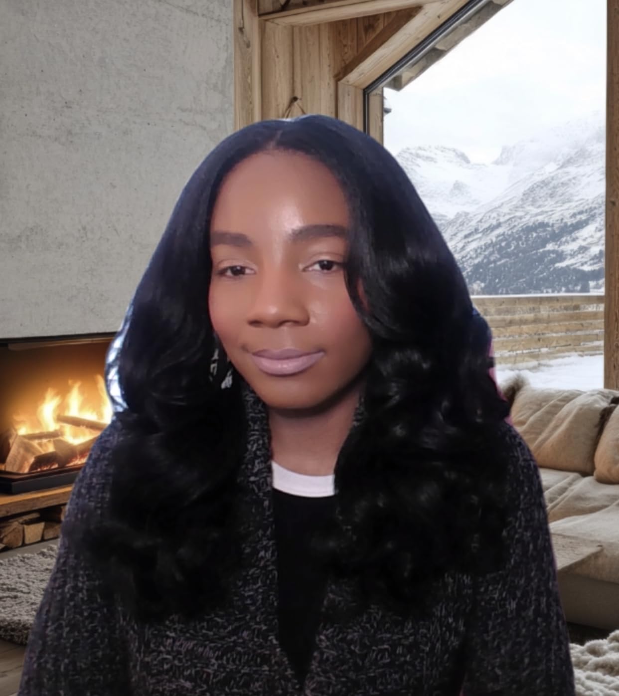 Sensationnel What Lace 13x6 Wig-Latisha, 1B OFFBLACK | Lace Front, Hand-Tied, Synthetic, Natural Density Pre-Plucked Hairline, Glueless customer photo 1