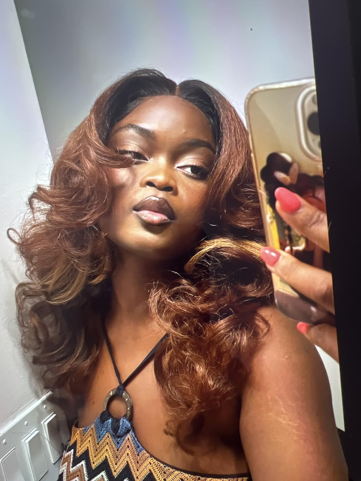 Sensationnel What Lace 13x6 Wig-Latisha, 1B OFFBLACK | Lace Front, Hand-Tied, Synthetic, Natural Density Pre-Plucked Hairline, Glueless customer photo 2