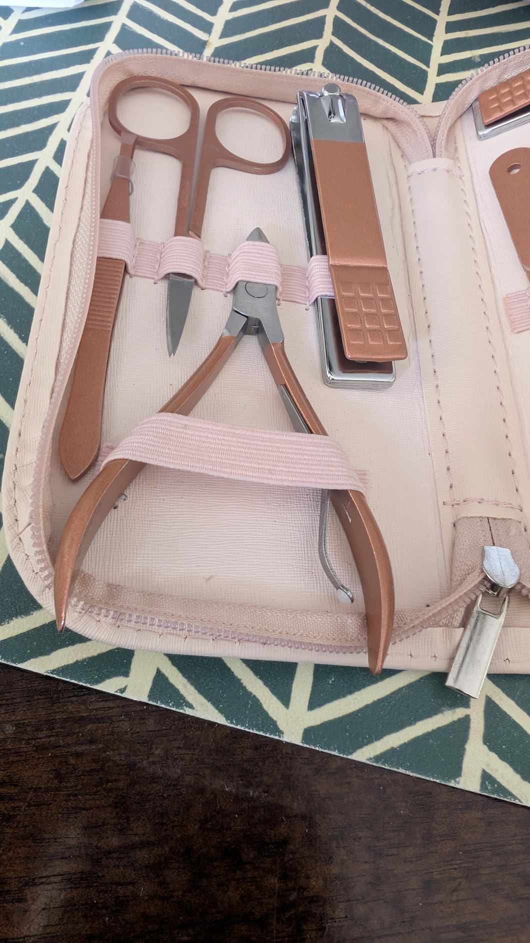 Nail Clippers & Beauty Tool Portable Set, Rose Gold Manicure Set, 12 in 1. customer photo 1