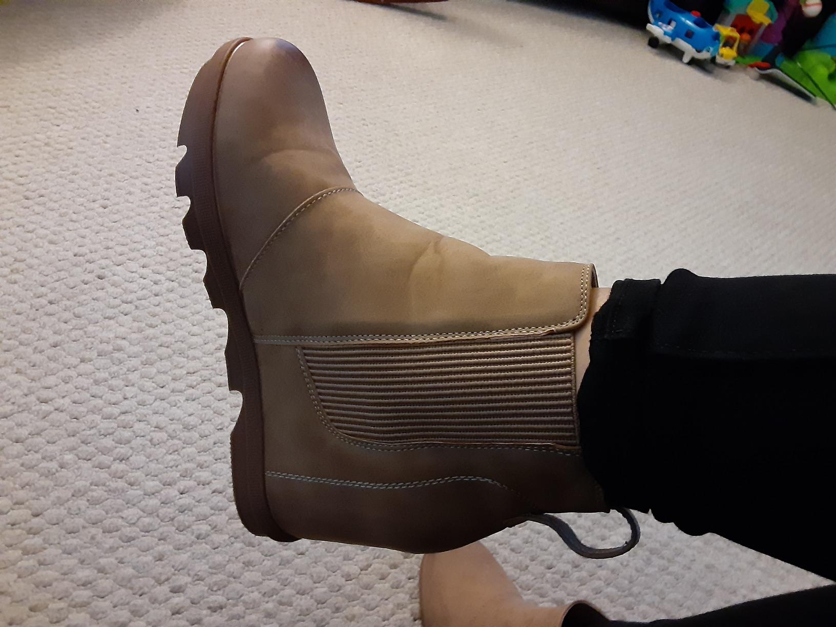 Athlefit Women's Hidden Heel Chelsea Ankle Wedge Boots customer photo 1