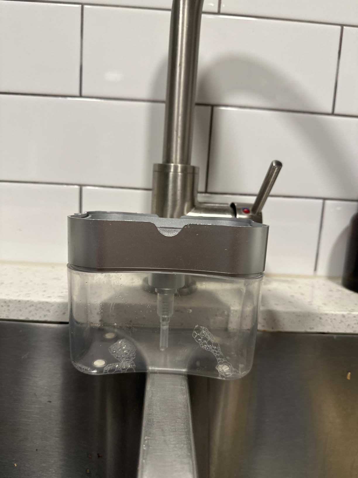 New 2026 Version Soap Dispenser with Added Features - Premium Quality Dish Soap Dispenser - Countertop Kitchen Soap Dispenser, Sink Dish Washing 13 Ounces (Sponge Included) customer photo 2