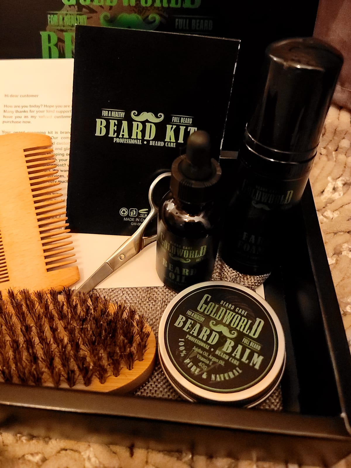 Beard Kit w/Natural Ingredients Beard Oil,Balm,Comb,Scissor customer photo 1
