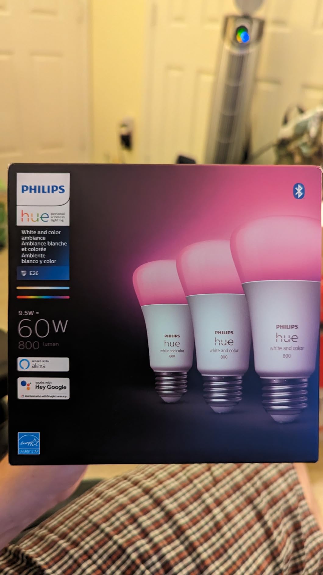 Philips Hue A19 LED Smart Light Bulb 3-Pack - White and Color Ambiance - 60W Indoor Light Bulb - Control with Hue App - Works with Alexa, Google Assistant and Apple Homekit customer photo 2