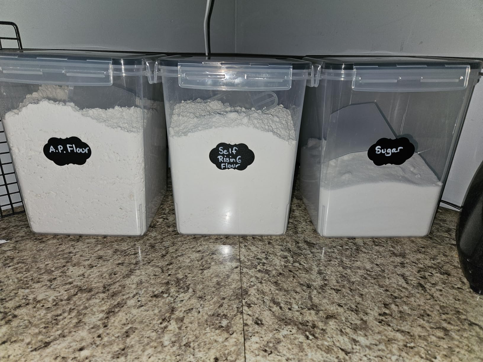 PANTRYSTAR Large Food Storage Containers with Lids Airtight 5.2L /176Oz, for Flour, Sugar, Baking Supply, 3PCS BPA Free Plastic Canisters for Kitchen Pantry Organization customer photo 1