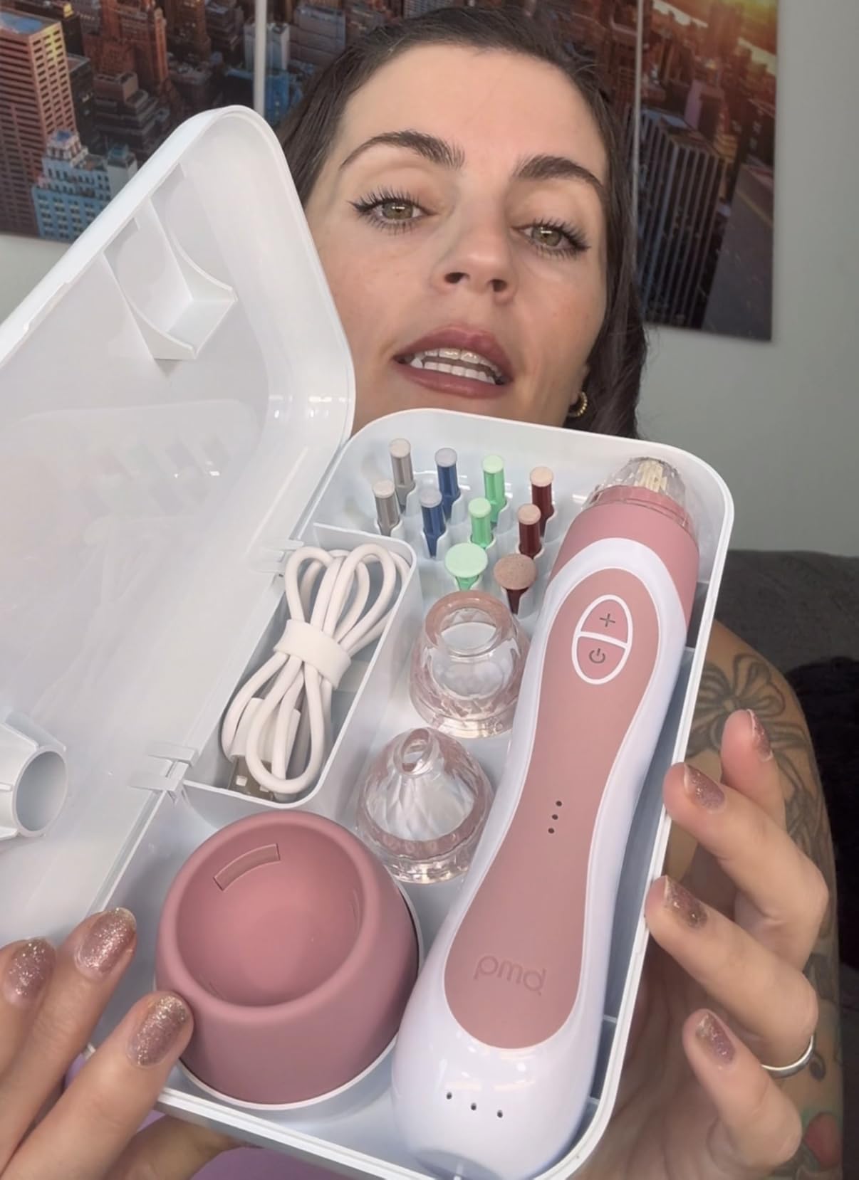 PMD Beauty Personal Microderm Elite Pro - At-Home Use, Facial Exfoliator Tool, Microdermabrasion Machine Kit for Face and Body Skincare customer photo 2