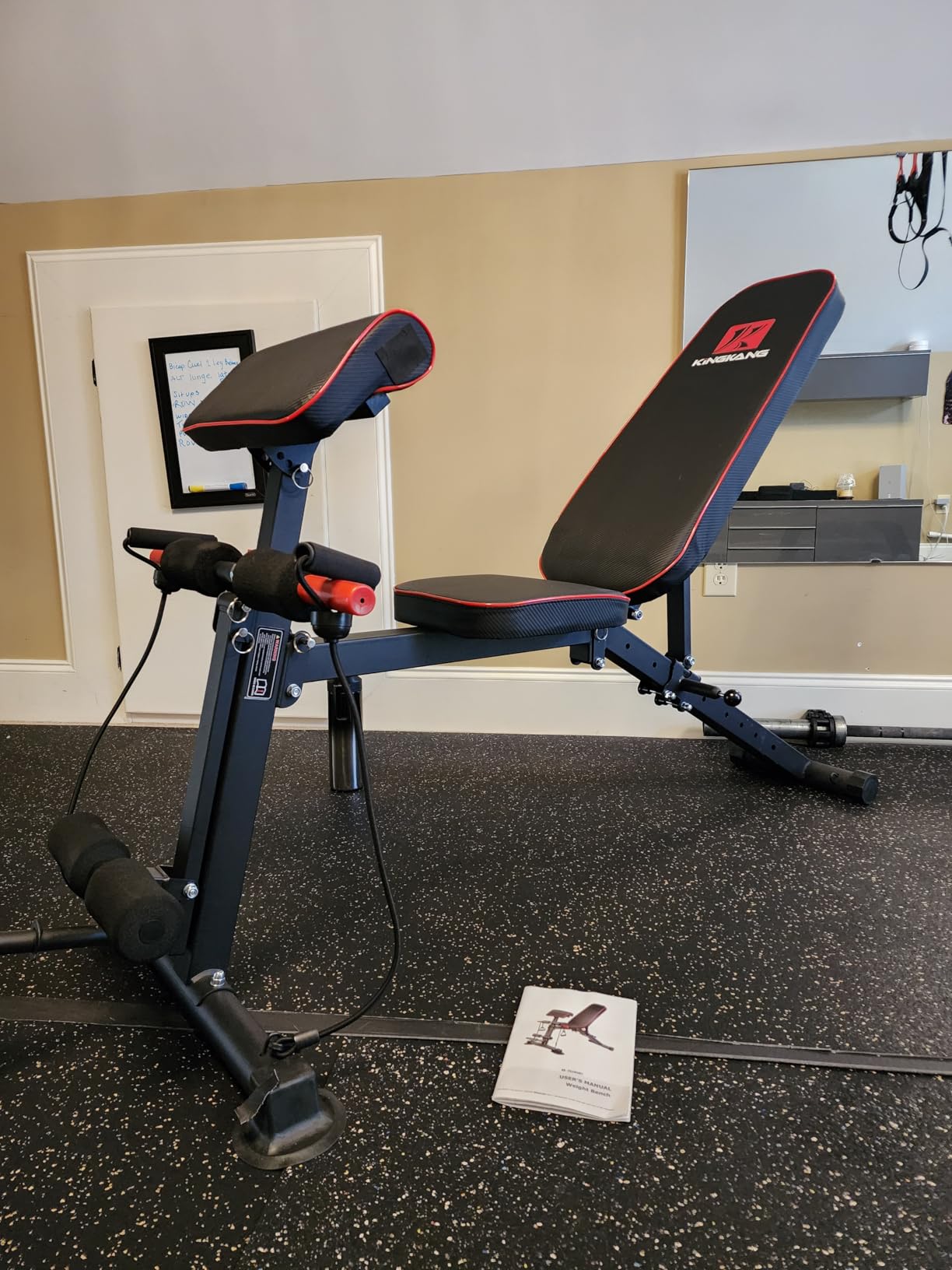 K KiNGKANG Adjustable Weight Bench, Foldable Home Gym, 1050lbs Capacity customer photo 2
