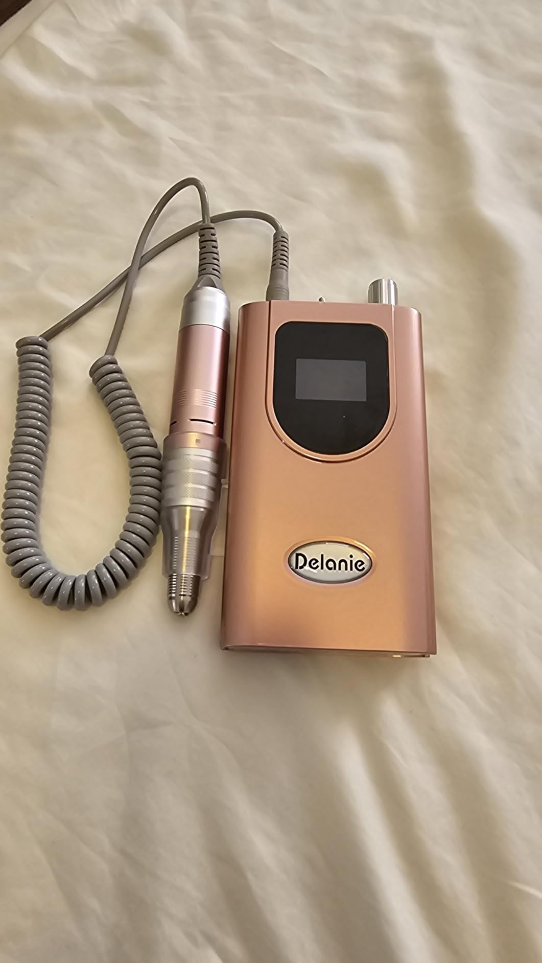 Delanie Electric Nail Drill Professional High Torque 35000 RPM, Rose Gold | Clip-On Cordless Efile for Acrylic Gel Removal, Electric Nail File with Long-Lasting Battery for Home, Salon, Mobile tech use customer photo 1