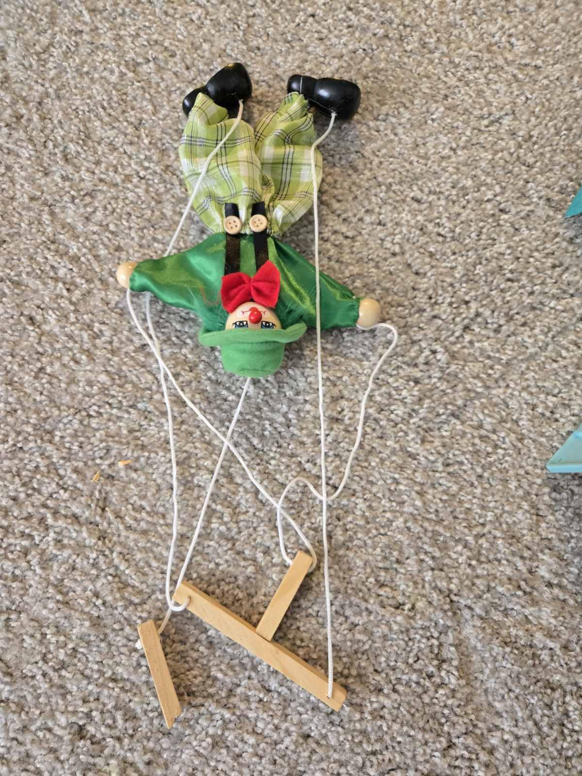 Fun Wooden Clown Marionette Pull String Puppet Vintage Decor for Family Men Women Pretend Play Puppetry Party customer photo 1
